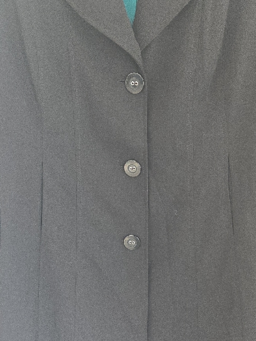 Signature by Larry Levine Black Long Single-Breasted Trench Coat In EUC - Picture 4 of 9